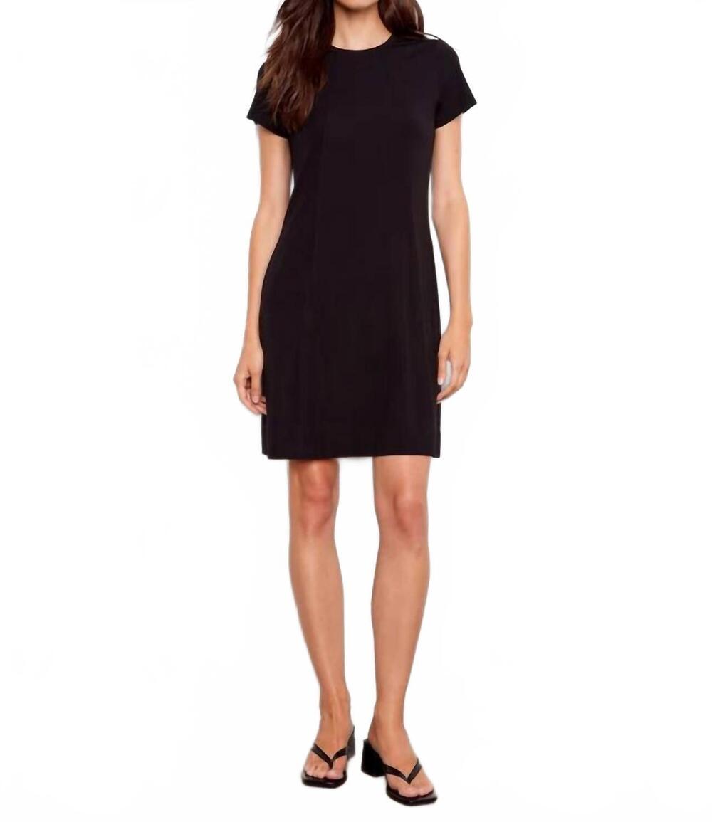NEW CHARLIE B interlock knit short-sleeve dress in black